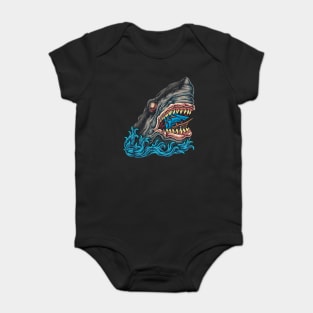 Shark Old School Tattoo Baby Bodysuit